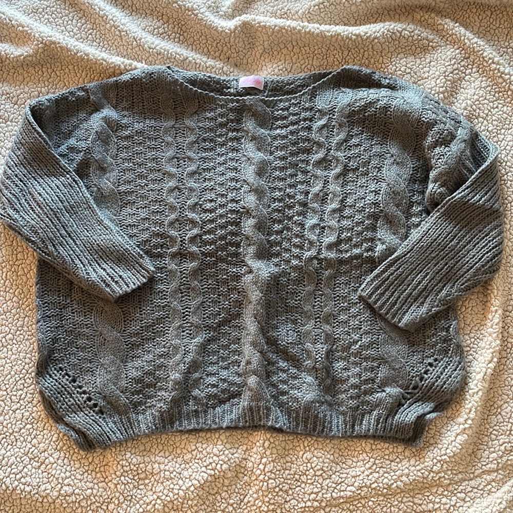 Grey Cable Knit Sweater
